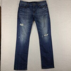 Fidelity Denim Jeans Mens 34x34‎ Jimmy Straight Distress Blue Soul Dark Wash EC